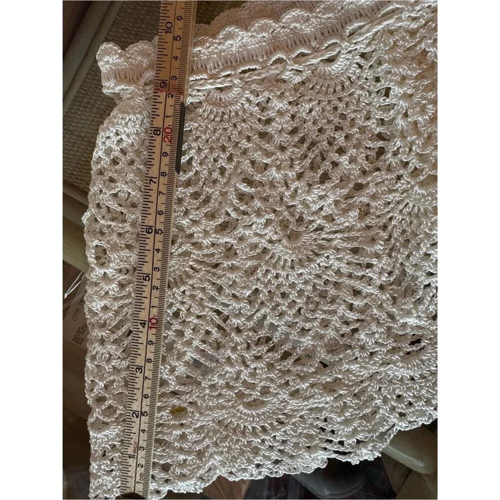 Frankies Bikinis Capri White Crochet Mini Skirt Cover Up NWT Medium
